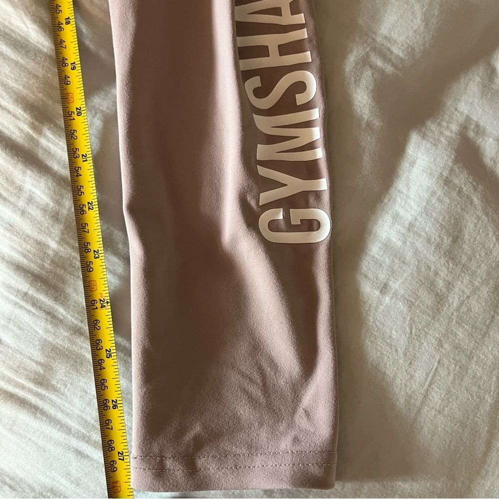 Gymshark Women’s Core Leggings Taupe Size Small High‑Waist Workout Fitness Pants - Picture 3 of 6